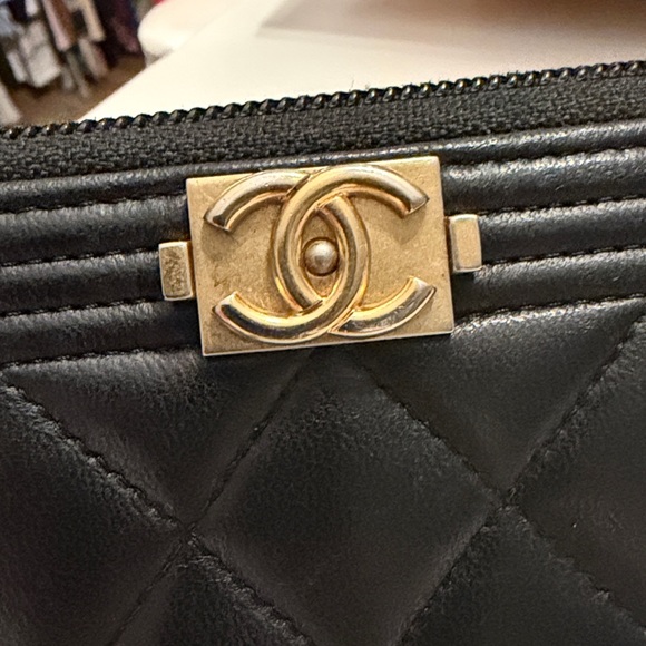 Chanel Boy Zipper Long Wallet Black Genuine Leather Excellent Condition - Picture 2 of 13